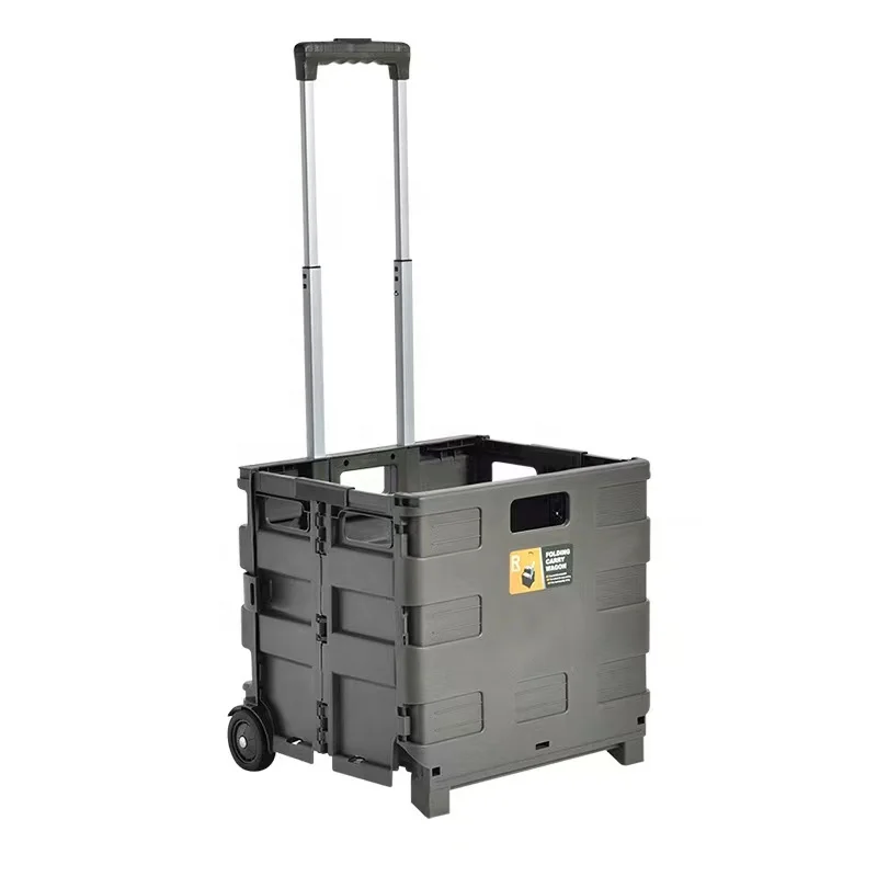 Hot Selling Folding Plastic Carts Have Handle And Two Wheels For Outdoor Camping