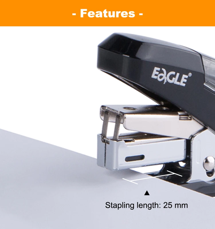 Hot Sale Office Stationery Eagle TYSS010 stapler plastic 87g hand stapler  with multiple colors mini stapler For Office