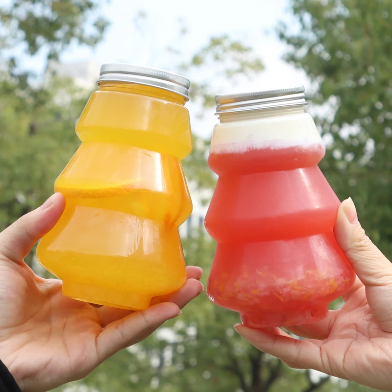 450ml Christmas tree cup bottle for plastic cold drinking cups with lid for Christmas party