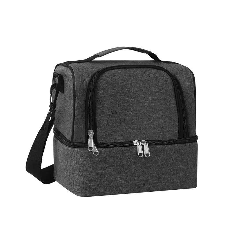 double layer aluminum foil cooler bag oxford cloth outdoor handled picnic lunch bag waterproof keep fresh cooler bag