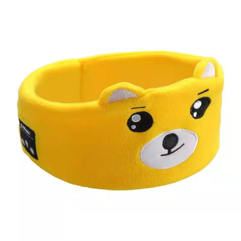 Soft Bluetooth Kids Animal Sleeping Headphone Eye Mask Earphone Voice Control For Home and Travel Children Headset