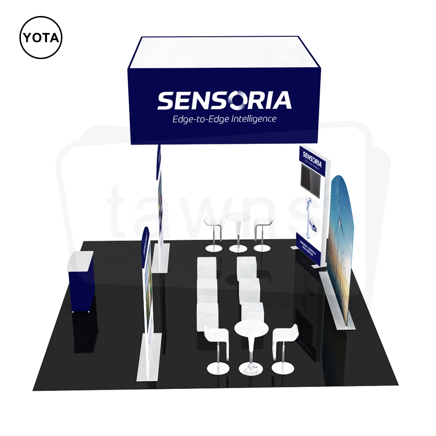 Tawns Hot Sale 20x20 Free Standing Illuminated Aluminum Durable Frame Modular Trade Show Display Booth