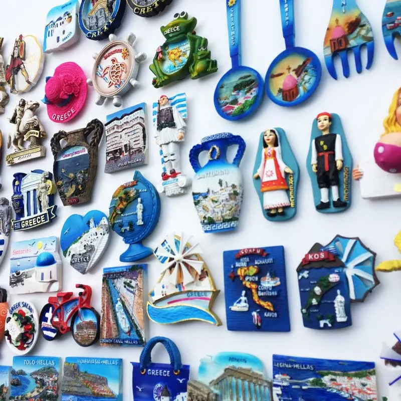 Greek Customized Tourism Memorial Decorative Arts 3D Magnets Refrigerator 3D Polyresin Fridge Magnets