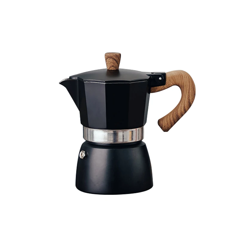 Modern Italian 3-6 Cups Aluminum Moka Pot Stove Top Coffee Maker For Office