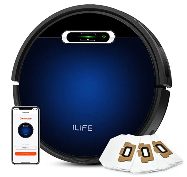 ILIFE B5 Max Robot Vacuum 2000Pa Suction Wi-Fi Connected Works with Alexa Large Dustbin and Vacuum Bags Vacuum Cleaner Robot