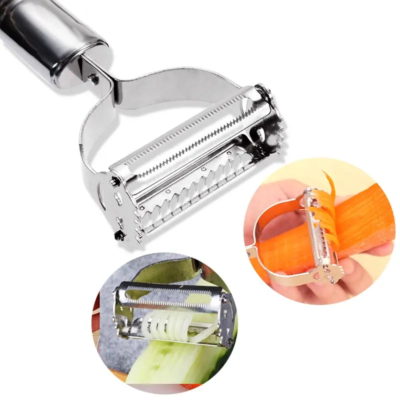 K489 Stainless Steel Potato Cucumber Carrot Double Kitchen Planing Grater
