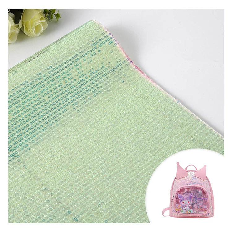 Wholesale 52*36inch Pink Blue Colorful Chunky Nonwoven Faux Fabric Rolls Glitter Leather For Schoolbag