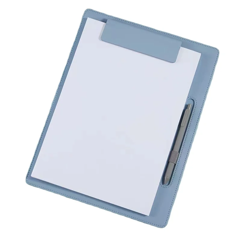 Custom Logo Memo Paper Restaurant Menu Clip Boards Leather Magnetic A4 Clipboard with storage