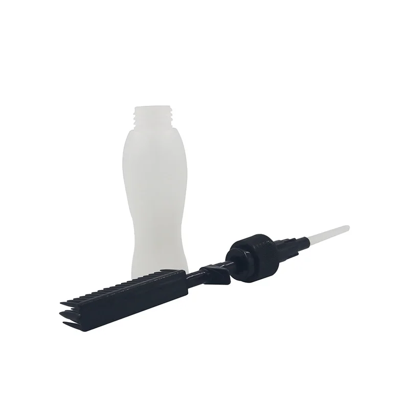 Professional 60ml-150ml custom eco friendly plastic salon hair comb and brush applicator bottle for oil comb applicator