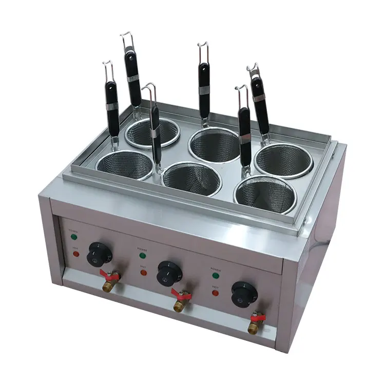 Lyroe Commercial Stainless Steel Electric Table Top Power Pasta 4/6 Basket Mesh Strainer Boiler Warmer Boiling Cooker