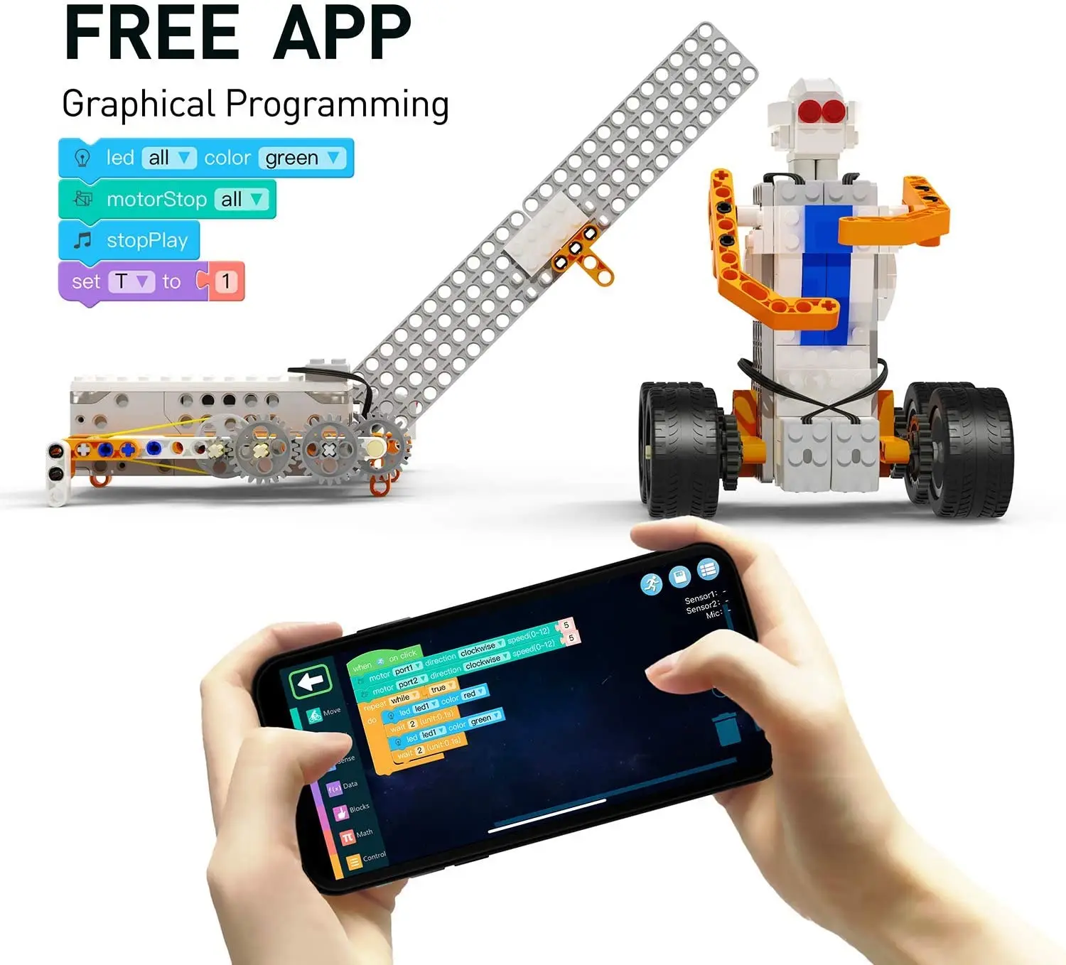 Makerzoid STEM Programmable Toys Super Bot Robotics Kit 26 in 1 APP Control Remote for Kids 6 Years
