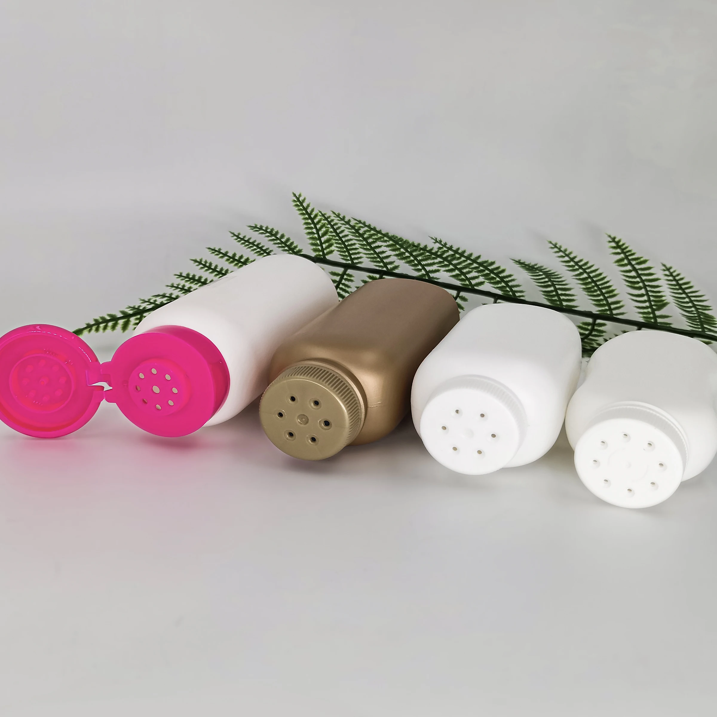 Baby Powder Containers, Talc Powder Bottle Spray Pump Plastic Bottle Custom HDPE Screen Printing Twist Cap, 50ml OEM Round 5000