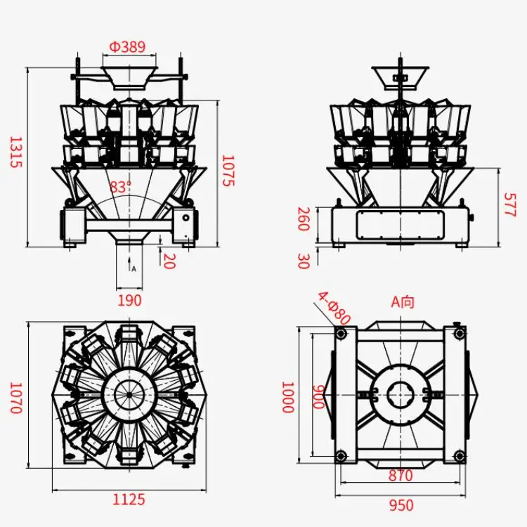 Automatic multihead weigher potato chip combination combineation scale bag packaging machines