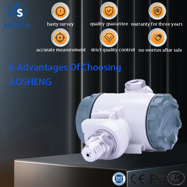 AOSHENG China Pressure Transmitter 4-20ma Pressure Indicating Transmitter Absolute Analog Digital Water Oil Air Pressure Sensor