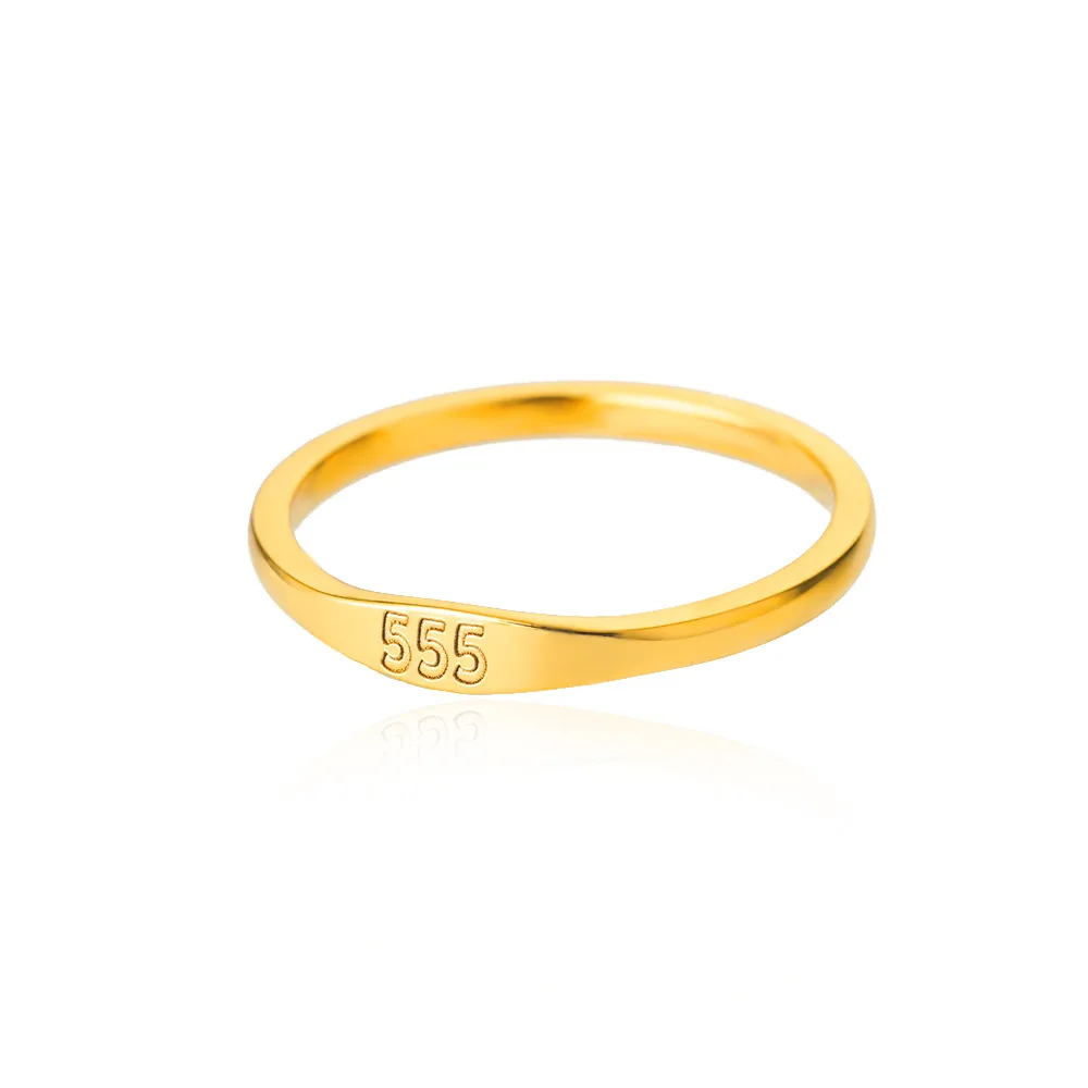 18k gold plated stainless steel angel numbers rings arabic numbers ring simple designs for girls