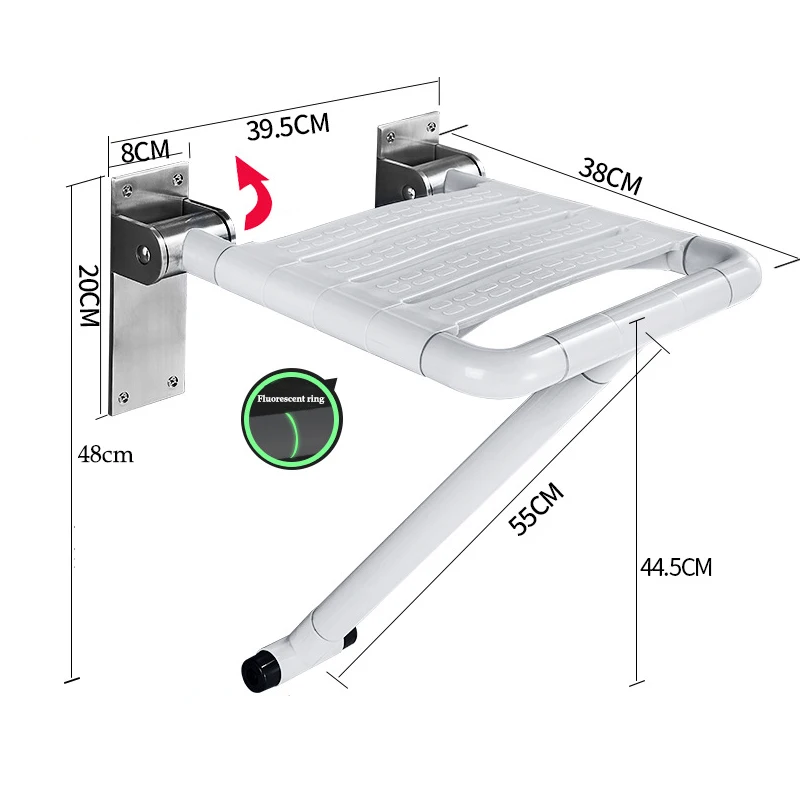 Wholesale High Quality Foldable Bathroom Safety Chairs Disabled Folding Shower Seats Wall Mounted Chair For Children And Elderly