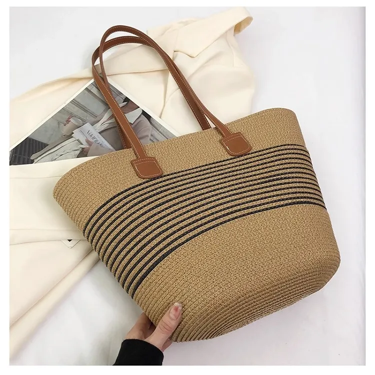 Manufacturers wholesale Women Handmade Woven Shoulder Bag Summer Straw tote Bag