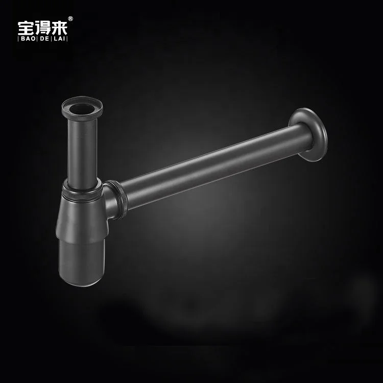Factory Wholesale Price Kitchen and Bathroom Matte Black Plated Wash Basin Trap For Sink