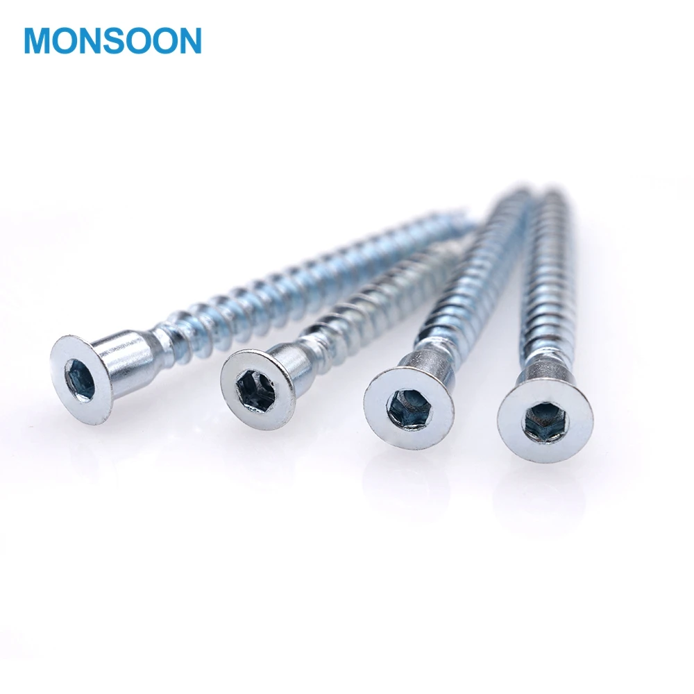
hot sale Flat Head pozi Drive self tapping furniture Euro Screw Wood Chipboard Cabinet Connecting Confirmat Screw  (62510810725)