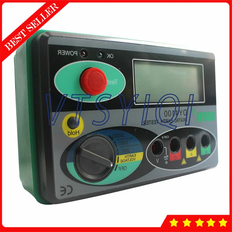 Digital Ground Resistance Meter Tester Gauge with Low Resistance Conductor And AC Voltage Test