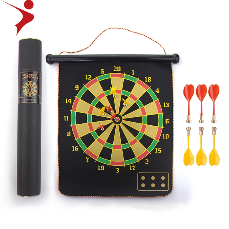 Regail Safety 12inch magnetic dart board High Quality Dartboard  Customized tube Logo Packing (4pcs dart)