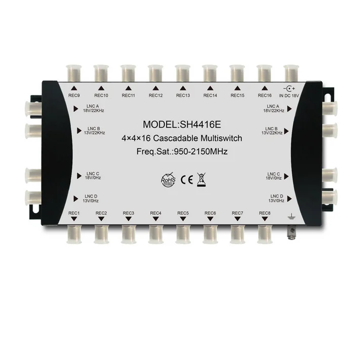 4x4x16 Cascade Multiswitch DisEqC 2.0signal  4in 16 out satellite switch for catv/ smatv