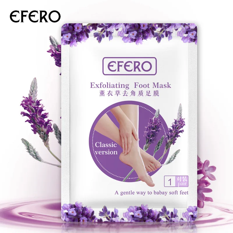 EFERO oem odm wholesale foot skin care products feet sheet mask socks exfoliation peeling exfoliating peel lavender foot mask