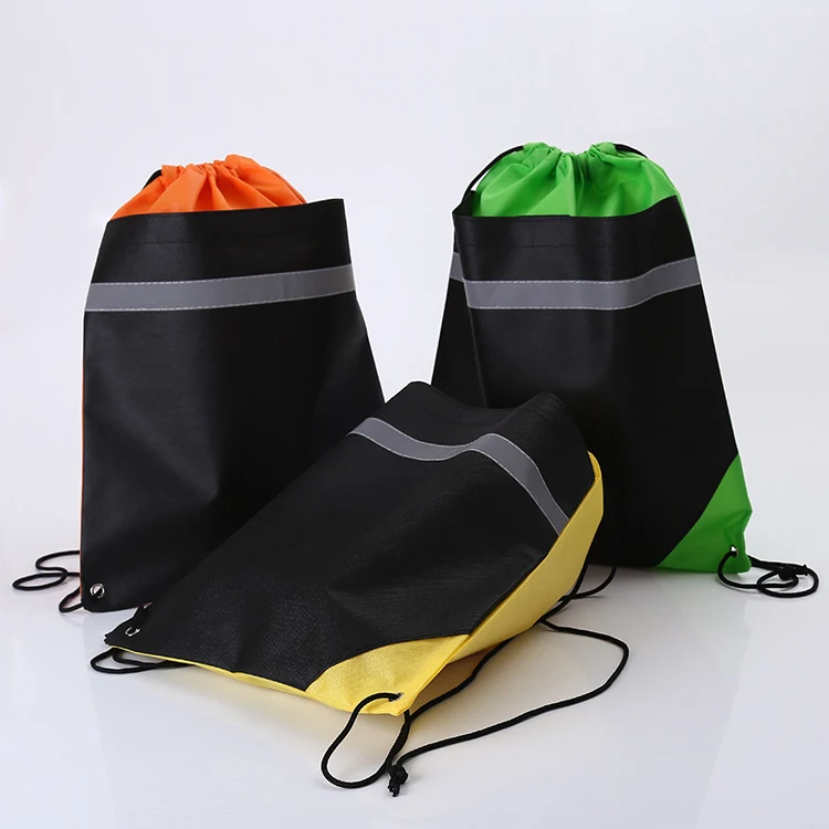 Оптовая продажа, индивидуальный рекламный многоразовый перерабатываемый нетканый мешок на шнурке