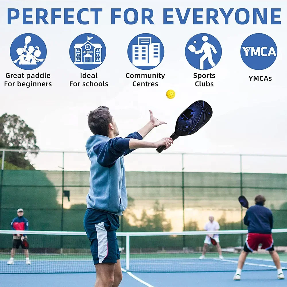 Wholesale Custom Logo Pickleball Paddle Racket Set Of 2 Raw Carbon Glass Fiber Paddle Pickleball Set With 2 Paddles