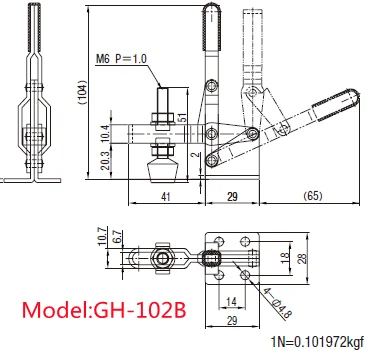 GH-102B Quick Release Hold Down Toggle Clamps Industrial Steel and 304 Stainless with Zinc Material