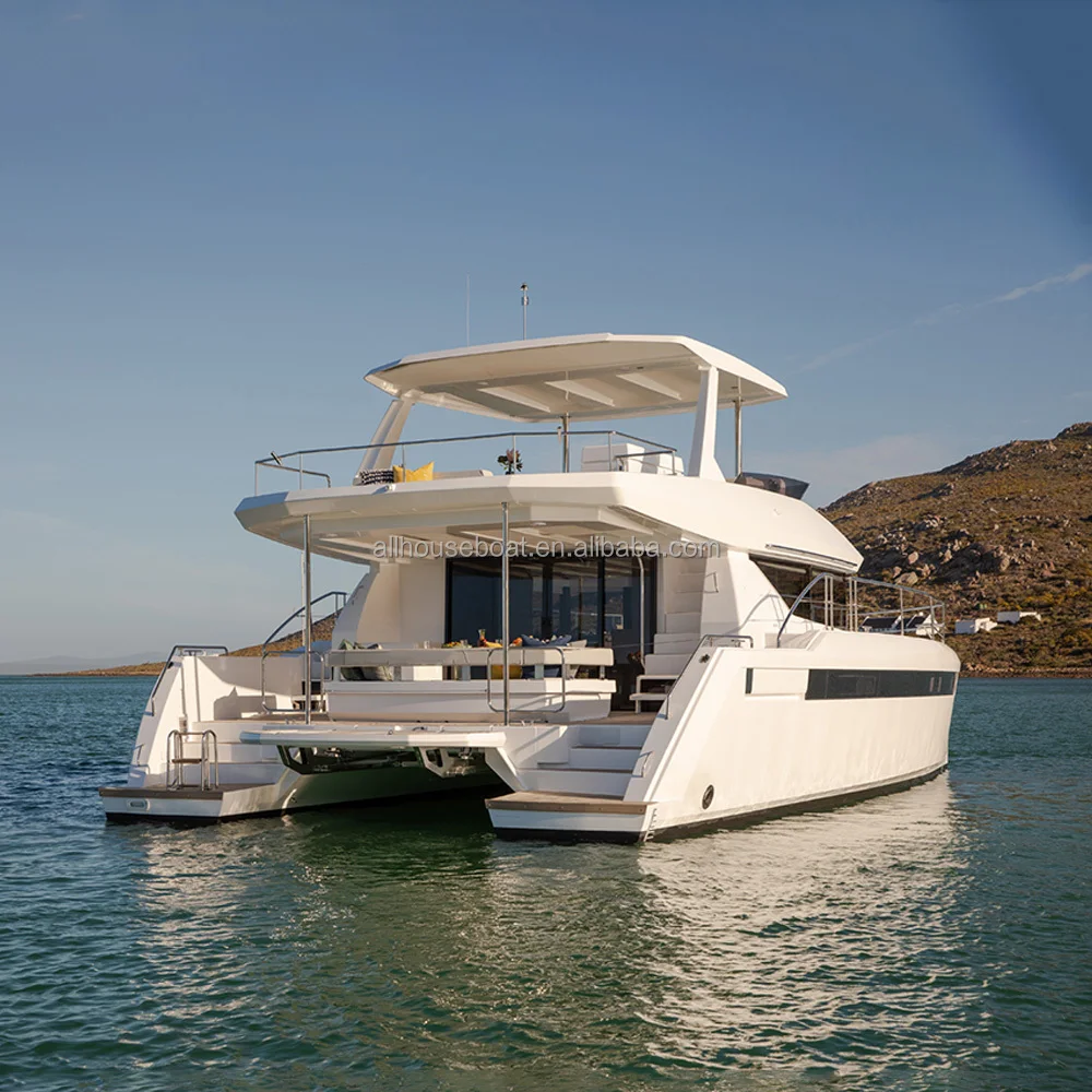 Luxury Yacht 13m Aluminum Fishing Boat Catamaran House Boat for Sale