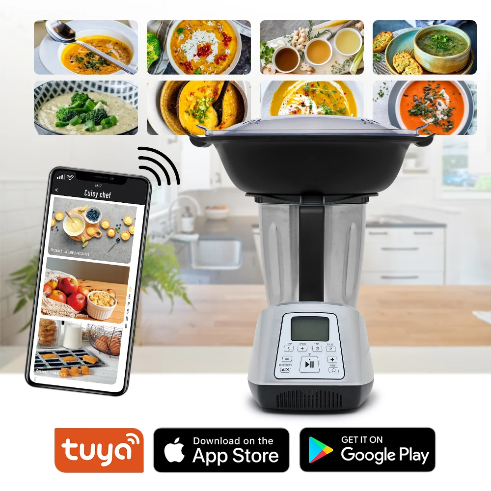 Smart Multifunctional Food Processor,WiFi Built-In,All in 1,Blending,Steaming,Weighing,Mixing,Emulsifying,Chopping,Kneading