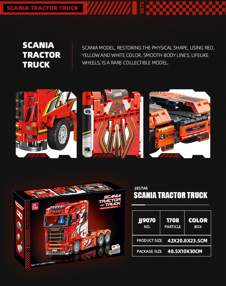 Large inventory and fast delivery ABS DIY puzzle electric red truck car toys assemble Educational  assembly car toys