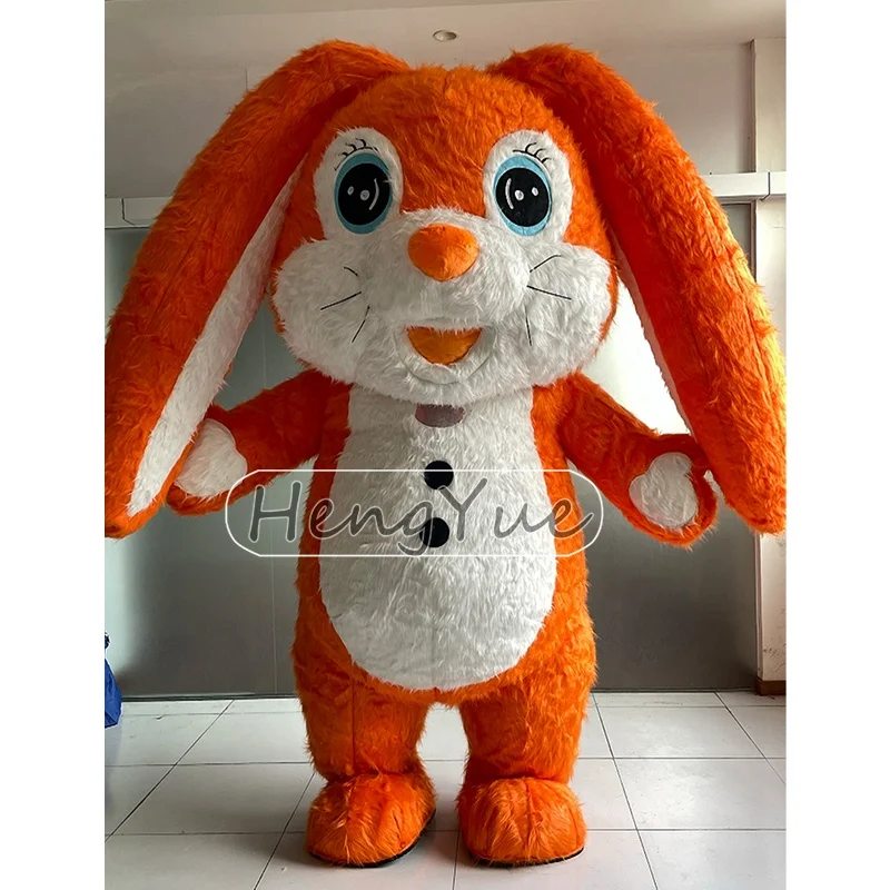 Hengyue Easter Bunny Inflatable Rabbit Mascot Costume For Adult Inflatable Rabbits Cosplay Kits Animal Mascot Carnival Costumes