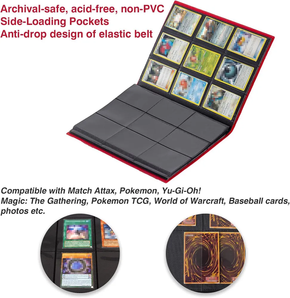 Wholesale 9 Pockets 360pcs Toploader Binder Card Collection Album Folder, Premium Trading Card Binder