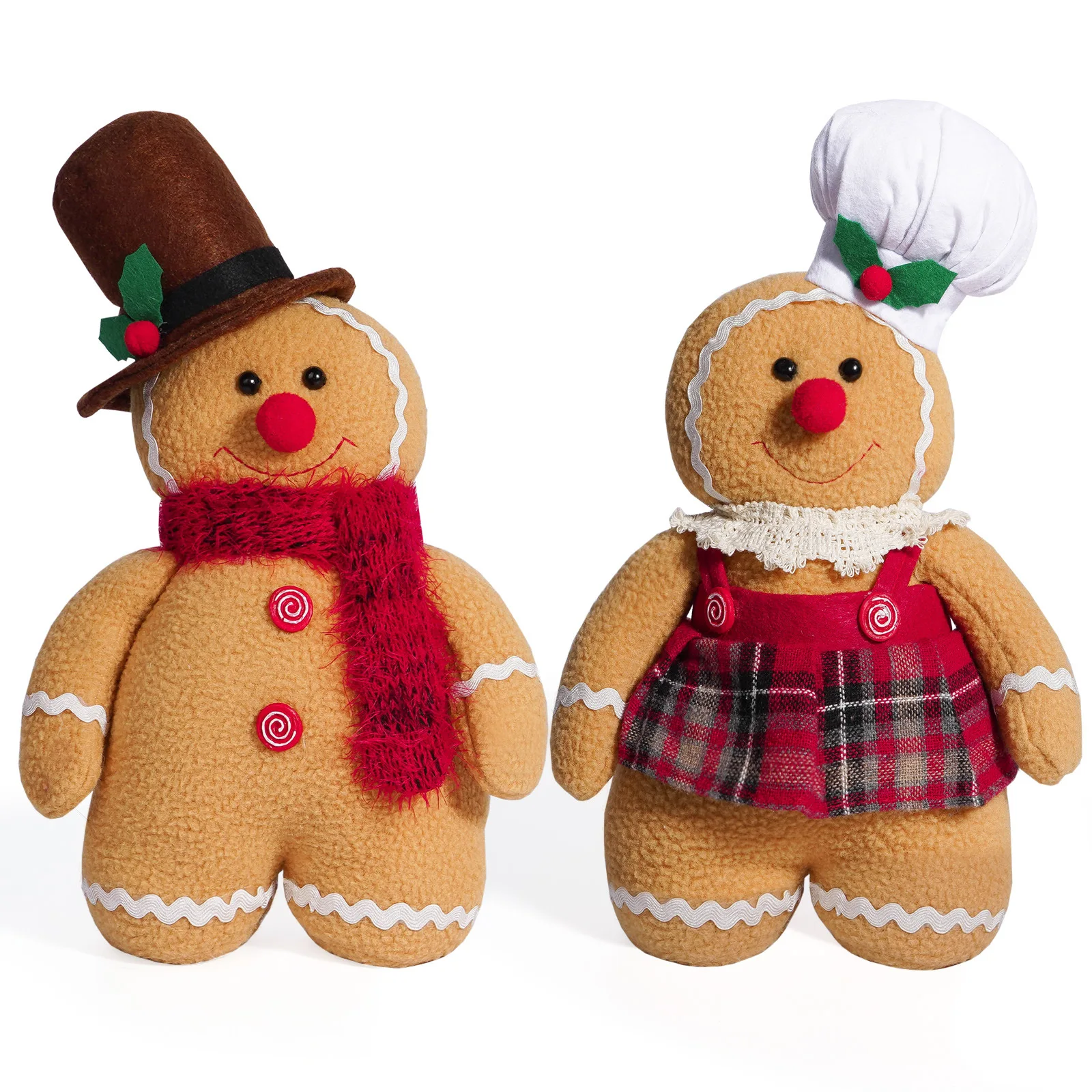 Christmas Decorations Gingerbread Man Plush Toy Doll For Home Christmas Ornaments New Year Toys For Children Gifts