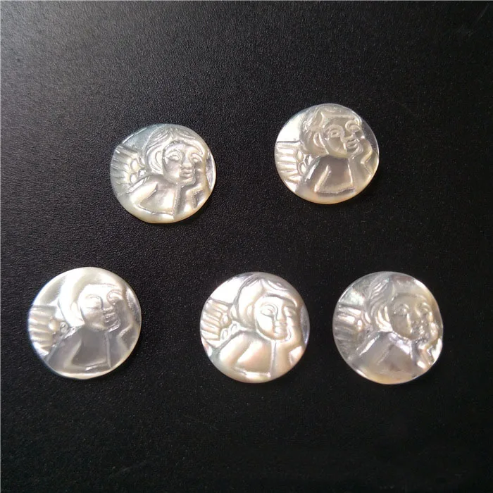 Natural freshwater Mother Of Pearl White Shell Angle Cameo