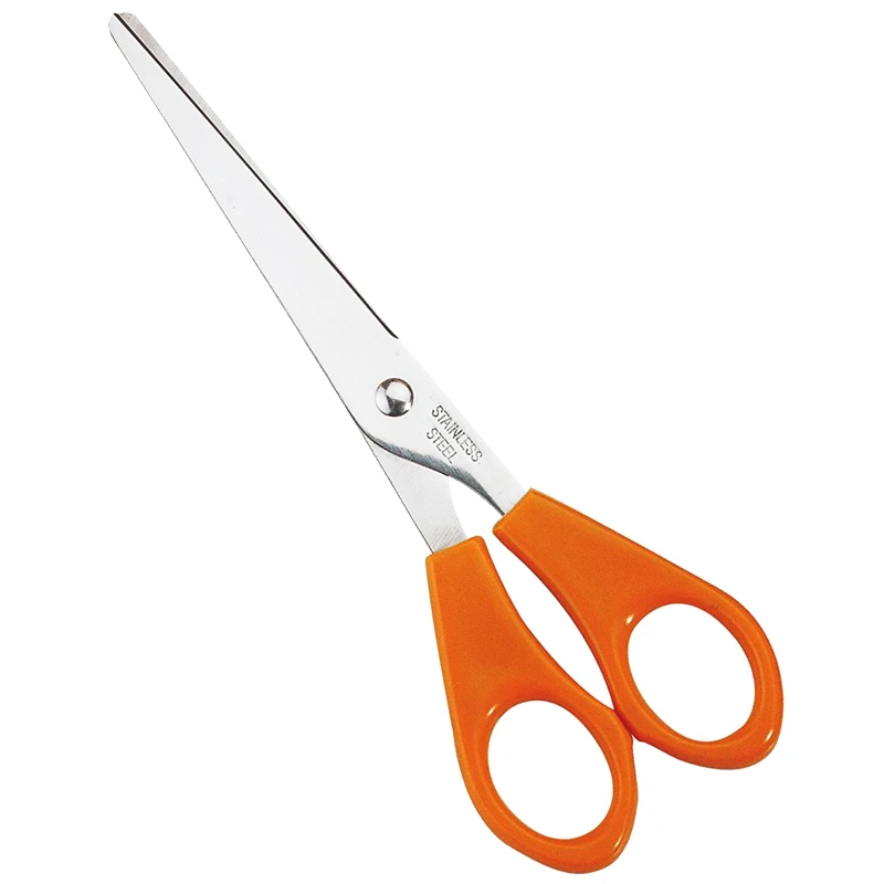 6 inch Amber color stainless steel blade plastic handle household and office scissors