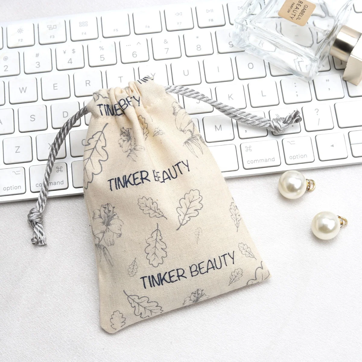 Custom Full Screen Printing Small Muslin Cotton Cosmetic Dust Bag Customized Organic Gift Packing Storage Pouch Muslin Bag