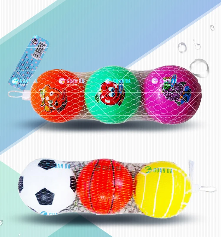 3pk Sports Toy ball high quality rainbow Knobby ball pvc inflatable toy ball
