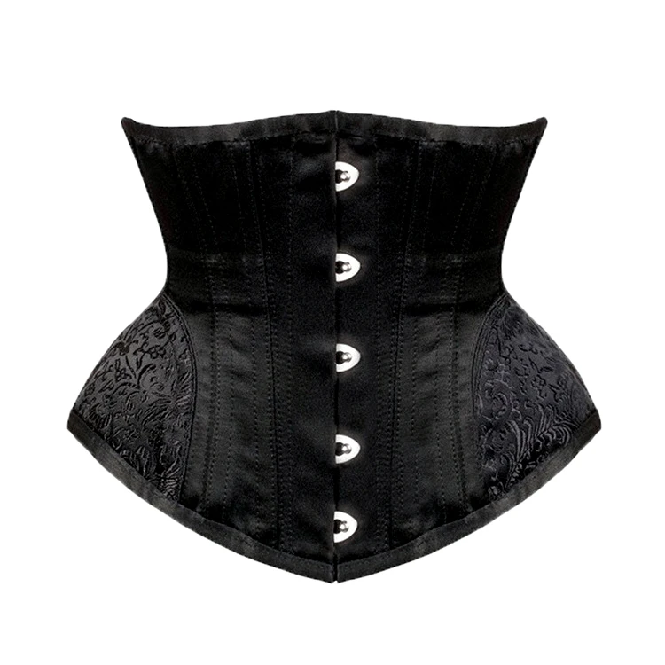 Plus Size Satin Hourglass Curve Retro Vintage Corset Low Abdomen Compress Waist Cincher Sexy Underbust Bustier