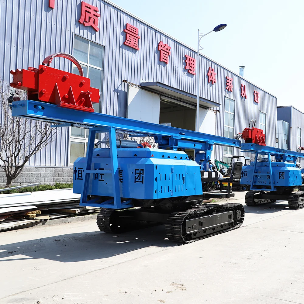 Power head pneumatic pile hammer press and screw drilling pile driver