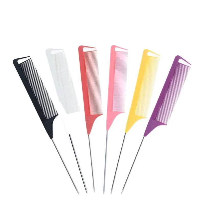 Dropshipping Toni And Guy  Heat Resistance Hairdressing Steel Rat Tail Hair Comb ABS Material Parting Carbon Fiber Comb