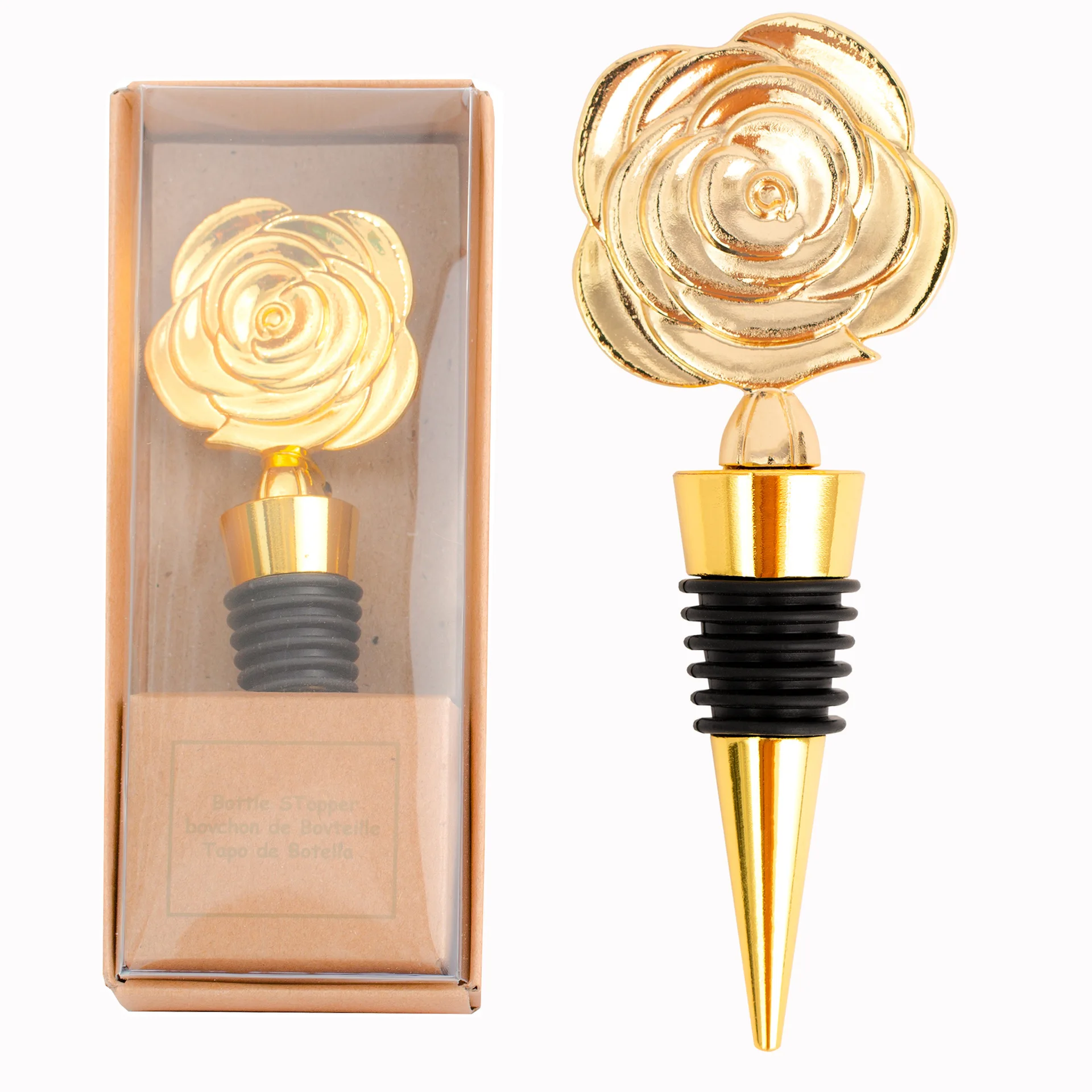 Wholesale  Wedding Party Creative Return Gift Advertising Promotion Gift New Creative Gold Rose Wine Stopper