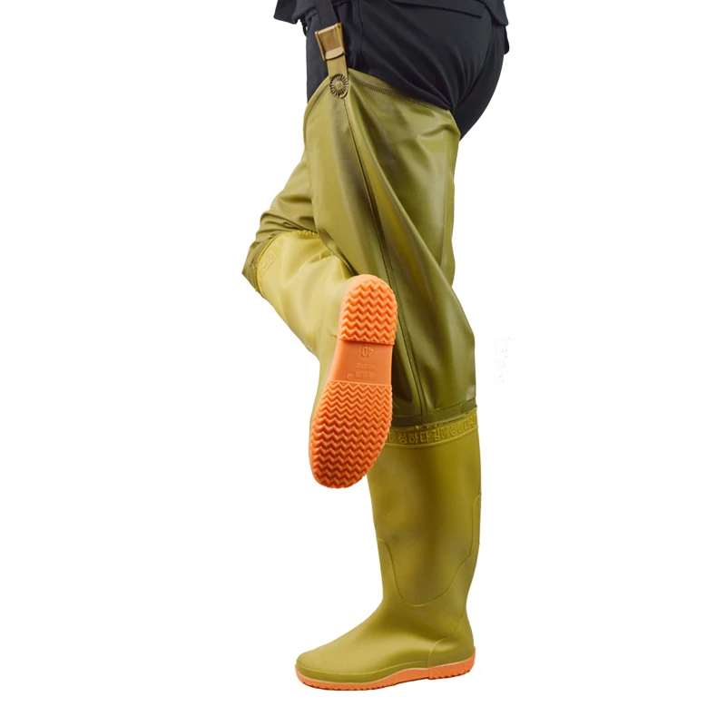2022 yellow Hip Waders  Waterproof Hip Boots for Men and Women PVC/Nylon Fishing Hunting Bootfoot with Cleated Outsole  wader