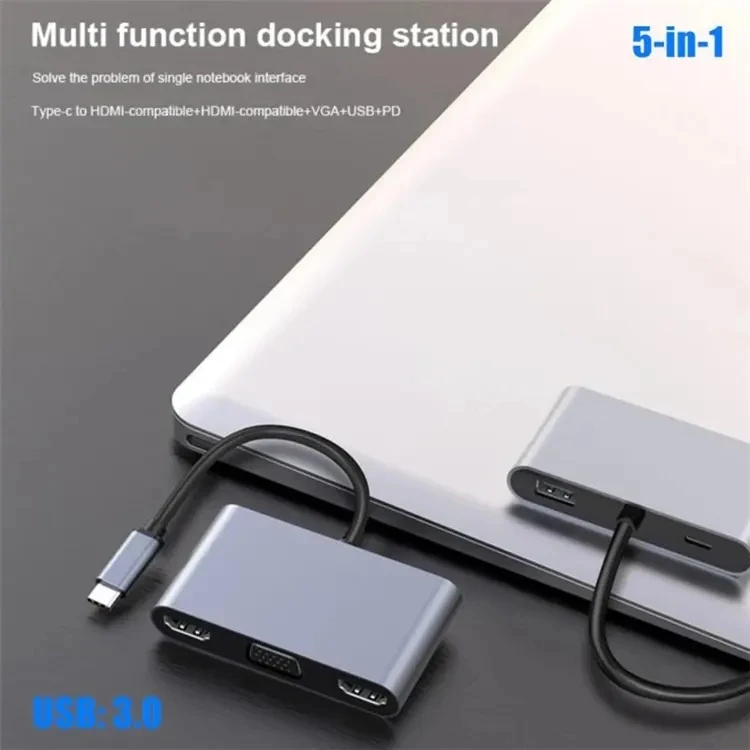 USB Type C Laptop Docking Station Dual HDTV Dual Screen Display USB 3.0 Hub Adapter Dock For HP DELL XPS Surface Lenovo ThinkPad