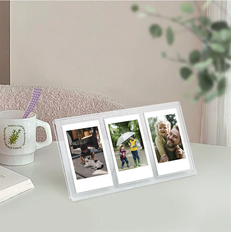 Для Fujifilm Instax Mini 12 11 9 8 Fuji камера 3 в 1 3-дюймовая фоторамка акриловая подставка для фото