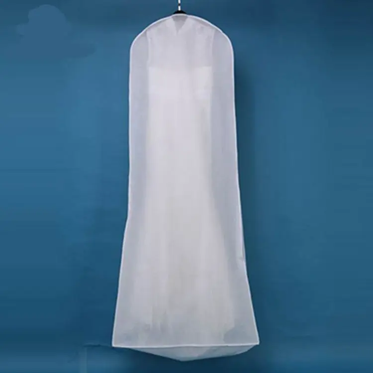 Wholesale Custom Nylon Leather Garment Bag Luxury Long Suit Cover for Bridal Gown Low MOQ Printing Handled Clothes Storage Bag