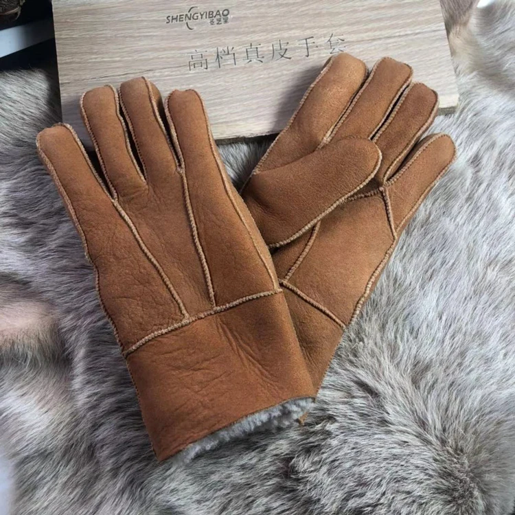 Русские меховые перчатки, зимние теплые мужские замшевые перчатки из овчины и шерсти, китайские производители, оптовая продажа, под заказ