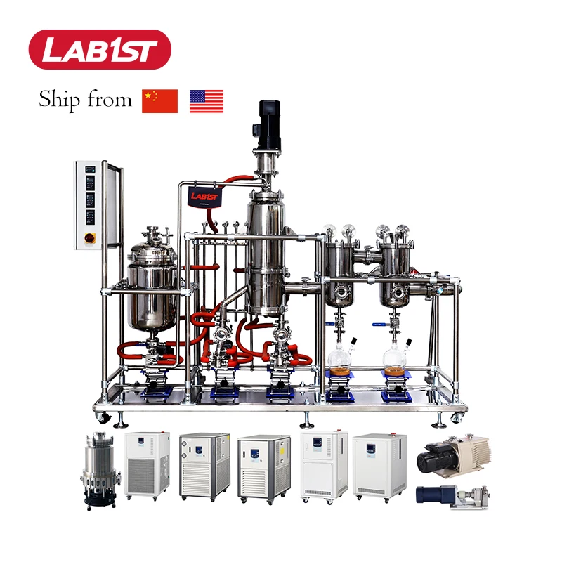 Stainless steel short path wiped film evaporator molecular distillation